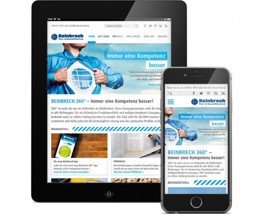 360° Microsite, responsive Webdesign, Beinbrech