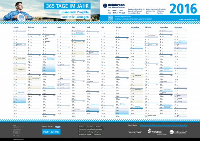 Großformatiger Planer im Kampagnendesign